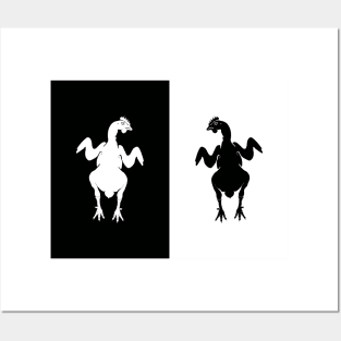 chicken on a high contrast card Posters and Art